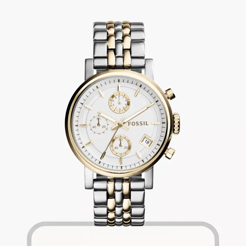 Fossil Boyfriend Silver Dial Ladies Watch- ES3746